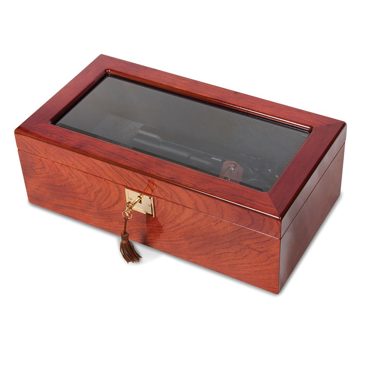 Rosewood Veneer High Gloss Finish Glass Window Multi Use Collector Box