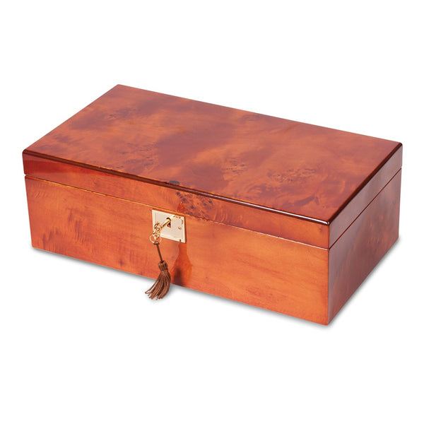Mapa Burlwood Veneer High Gloss Finish Multi Use Locking Collector Box