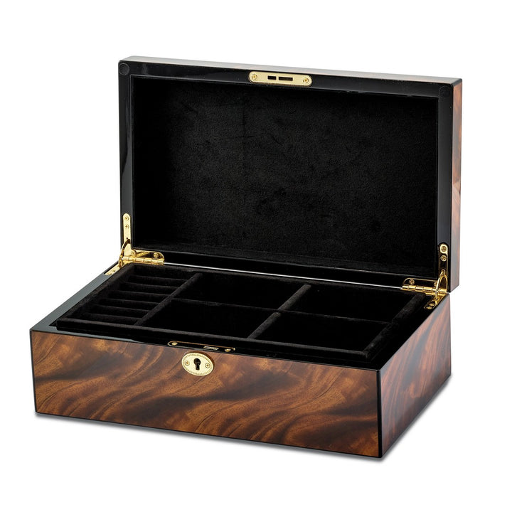 Tiger Wood Veneer High Gloss Finish Multi Use Locking Collector Box ...