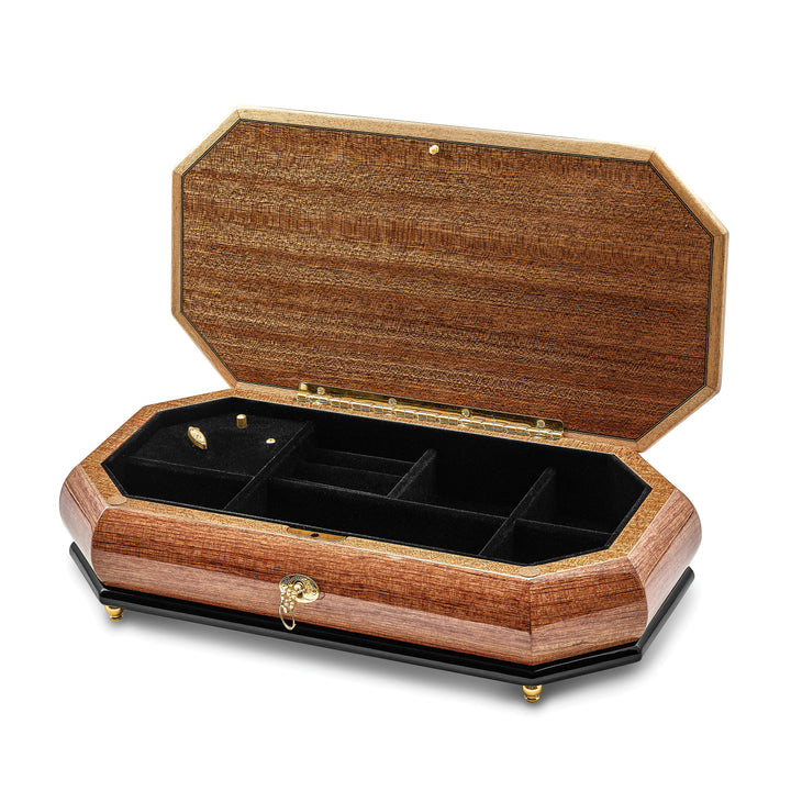 Lux by Jere Bubinga Veneer with MOP Inlay Key Lock Music Box