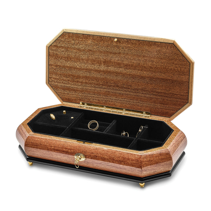 Lux by Jere Bubinga Veneer with MOP Inlay Key Lock Music Box