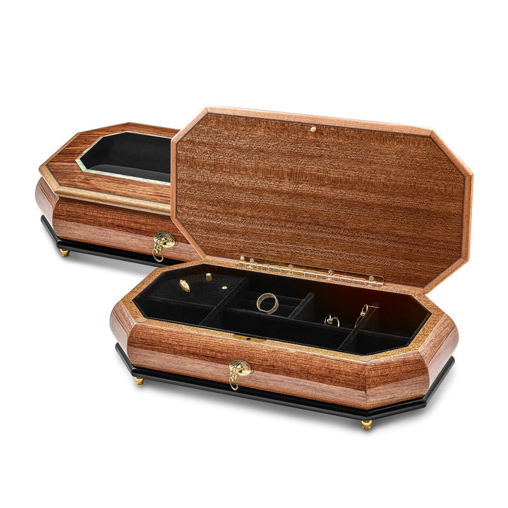 Lux by Jere Bubinga Veneer with MOP Inlay Key Lock Music Box
