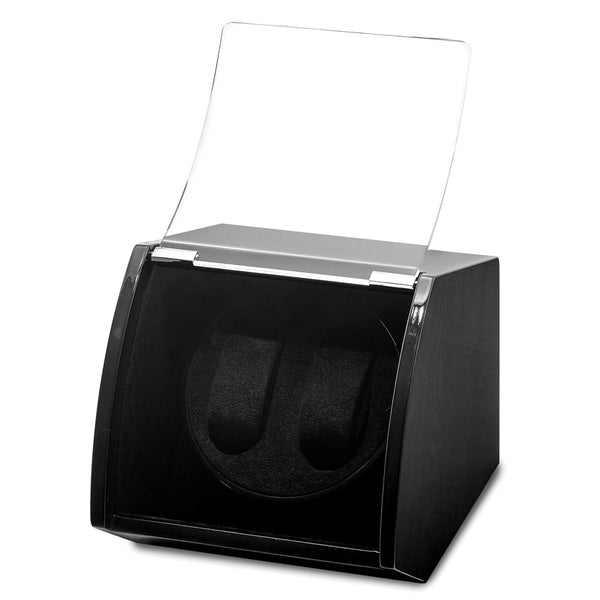Luxury Giftware Black Finish Wood Dual Watch Winder