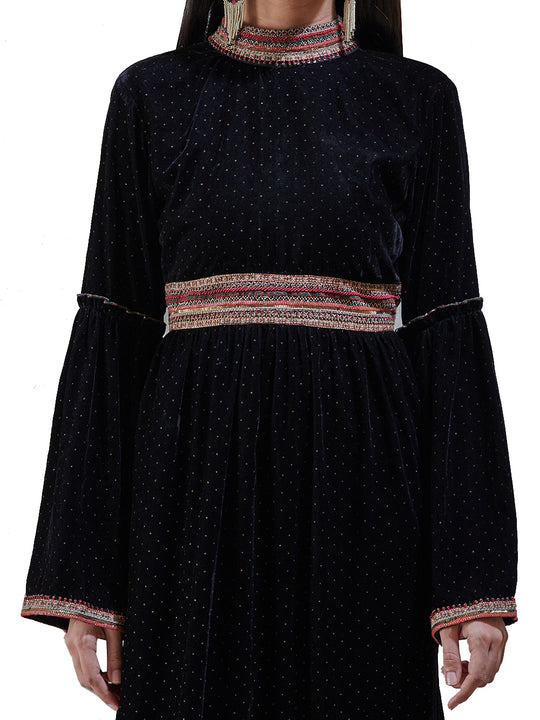 Ritu Kumar Black Embroidered Kurta Dress