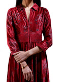 Ritu Kumar Red Floral Print Kurta Dress