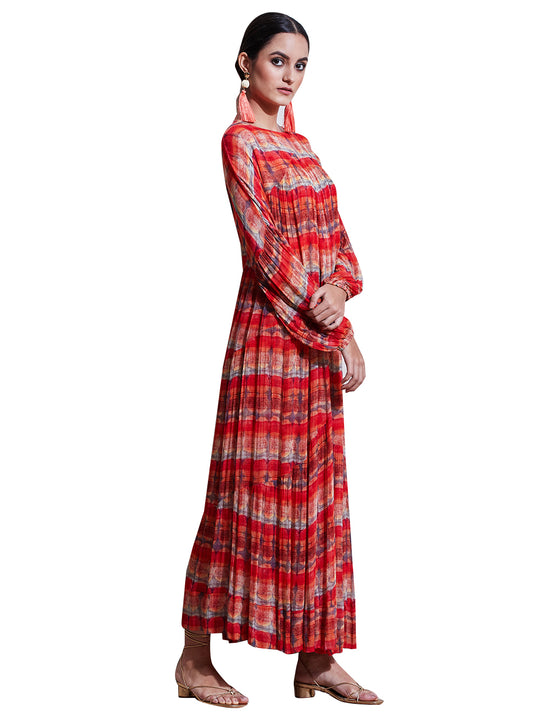 Ritu Kumar Red Geometric Print Dress