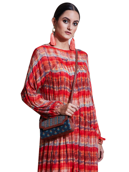 Ritu Kumar Red Geometric Print Dress