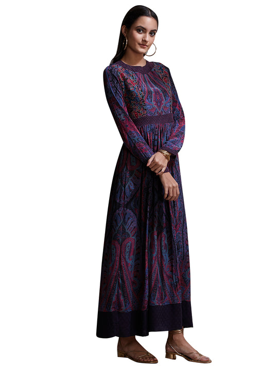 Ritu Kumar Purple Embroidered Kurta Dress