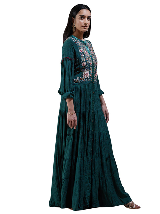 Ritu Kumar Green Embroidered Kurta Dress