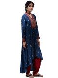 Ritu Kumar Navy Blue Mirror-Work Kurta