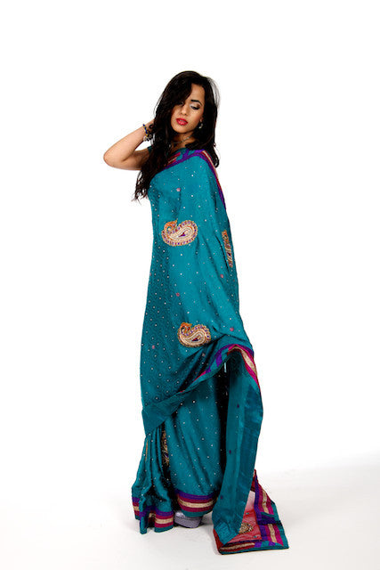 Kairi Icy Blue Saree