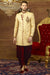 Graceful Cream and Maroon Indian Wedding Indo-Western Sherwani for Men -IW47811SNT