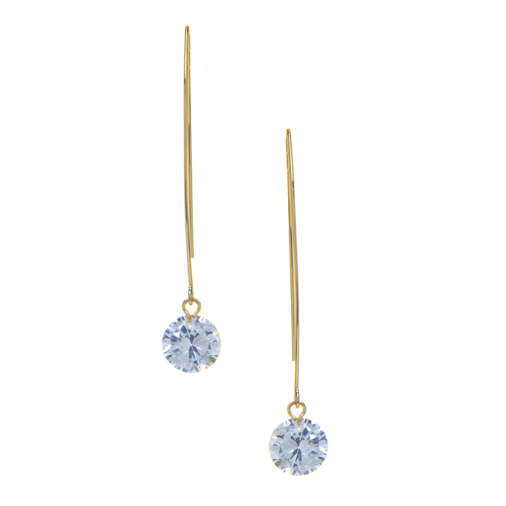 Rivka Friedman 18k Gold Clad Simulated Diamond Threader Earrings