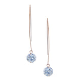 Rivka Friedman Rose Gold Clad Simulated Diamond Threader Earrings