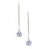 Rivka Friedman White Rhodium Clad Simulated Diamond Threader Earrings