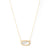 Rivka Friedman 18K Gold Clad Faceted Mother of Pearl Oval Station Necklace