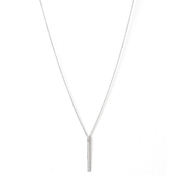 Rivka Friedman 18K Gold Clad CZ Bar Drop Pendant Necklace