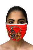 Masaba ReUsable Washable Unisex Face Mask - Double Layered Red Sultan Tiger Print