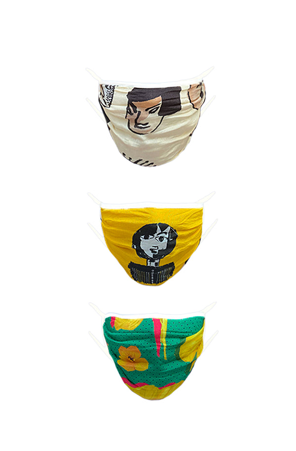 Masaba Designer ReUsable Washable Unisex Face Mask - Pack of 3