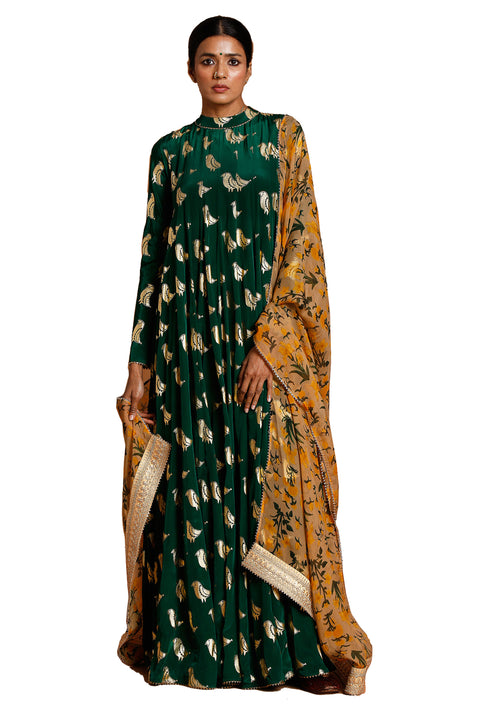 Masaba Bottle Green Robinwings Anarkali Suits