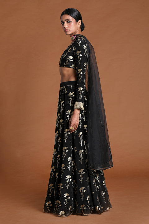 Masaba Grey Black Shooting Star Lehenga Set