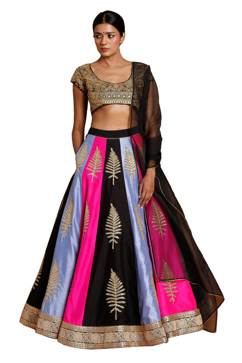 Masaba Multicolor Sorbet-Lehenga Set With Separate Can Can Skirt