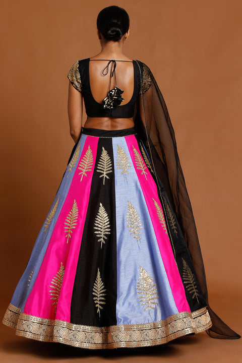 Masaba Multicolor Sorbet-Lehenga Set With Separate Can Can Skirt