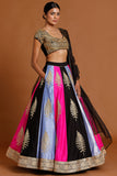Masaba Multicolor Sorbet-Lehenga Set With Separate Can Can Skirt