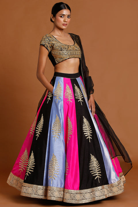 Masaba Multicolor Sorbet-Lehenga Set With Separate Can Can Skirt