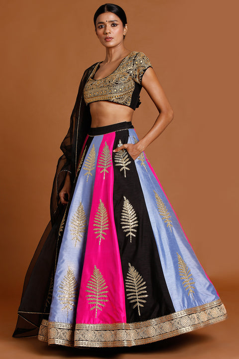 Masaba Multicolor Sorbet-Lehenga Set With Separate Can Can Skirt