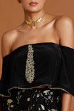 Masaba Indo-Western Off Shoulder Embroidered Bustier Set