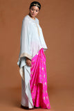 Masaba Indo-Western Hot Pink Periwinkle Drape Skirt Set