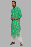 Masaba Gupta Green Comb Kurta With Ivory Pants MMW20110