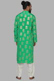 Masaba Gupta Green Comb Kurta With Ivory Pants MMW20110