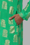 Masaba Gupta Green Comb Kurta With Ivory Pants MMW20110