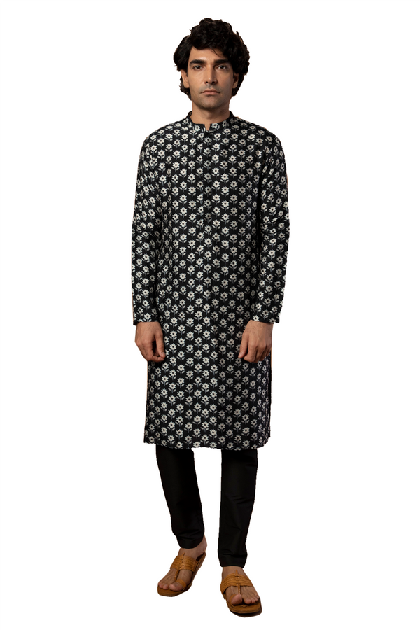 Masaba Indian Designer Traditional Black Star Puff Men's Kurta