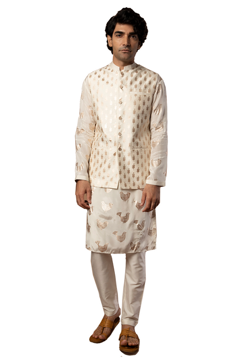 Printed kurta pajama with jacket online