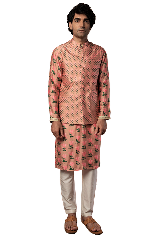 Masaba Indian Designer Traditional Lilac Periwinkle Bandi Nehru Kurta Jacket- (Only Jacket)