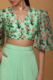 Masaba Mint Autumn Bouquet Skirt Set