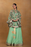 Masaba Mint Autumn Bouquet Lehenga/Skirt Cape Set
