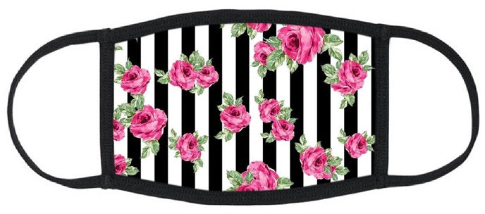 Rose Garden Reusable Face Mask - Womens Washable Triple Layer Breathable Cotton Fabric - Limited Supply