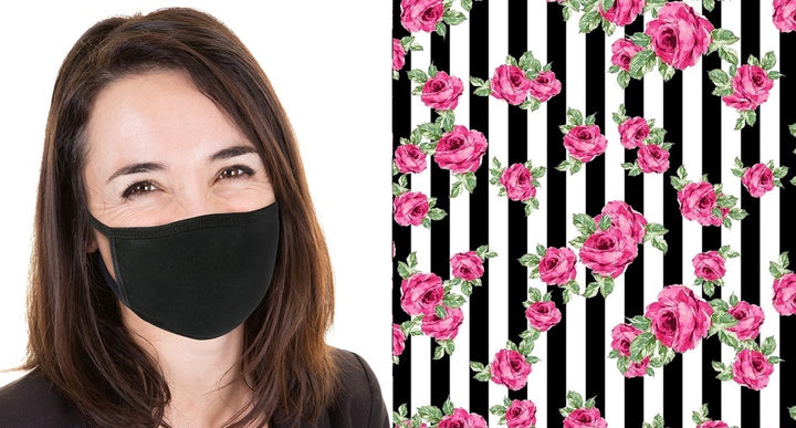 Rose Garden Reusable Face Mask - Womens Washable Triple Layer Breathable Cotton Fabric - Limited Supply