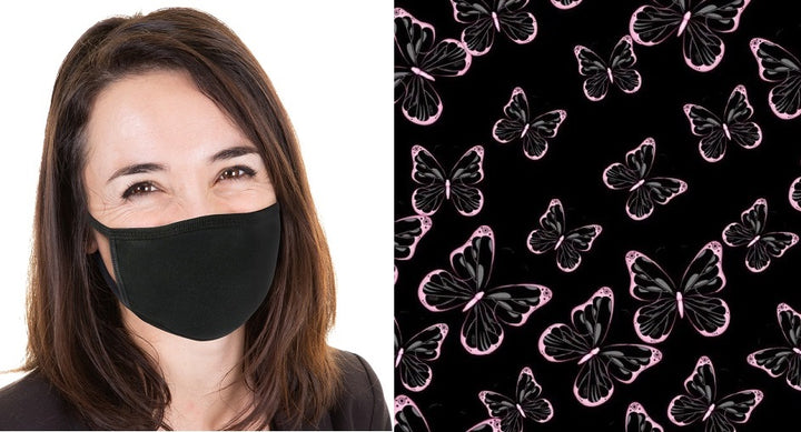Heavenly Butterflies Reusable Face Mask - Womens Washable Triple Layer Breathable Cotton Fabric - Limited Supply