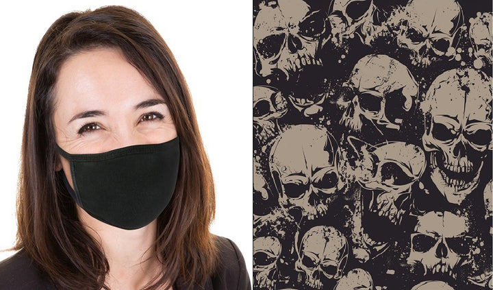 Skulls Reusable Face Mask - Unisex Washable Triple Layer Breathable Cotton Fabric - Limited Supply