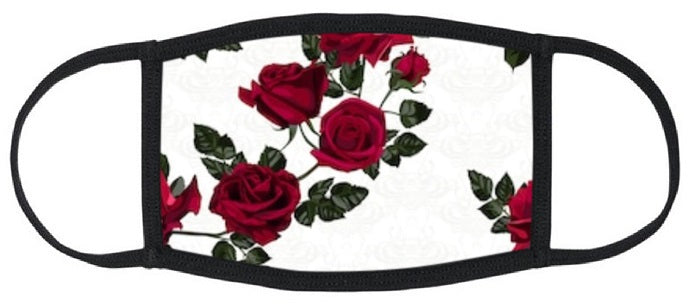Rose Blooms Reusable Face Mask - Womens Washable Triple Layer Breathable Cotton Fabric - Limited Supply
