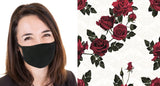 Rose Blooms Reusable Face Mask - Womens Washable Triple Layer Breathable Cotton Fabric - Limited Supply