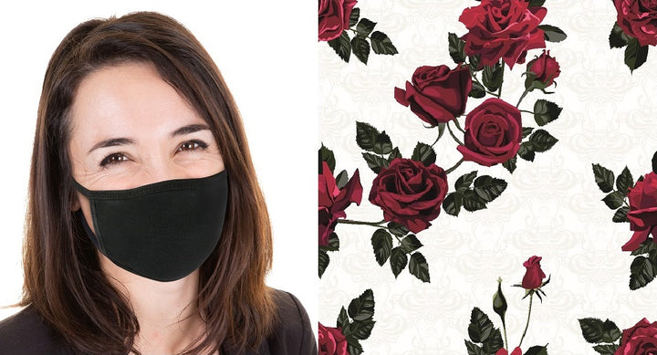Rose Blooms Reusable Face Mask - Womens Washable Triple Layer Breathable Cotton Fabric - Limited Supply