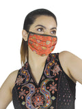 Ritu Kumar Reusable Printed Cloth Face Masks Set of 3 - (CREAM-RED-ECRU)