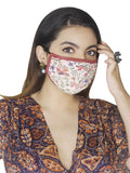 Ritu Kumar Reusable Printed Cloth Face Masks Set of 3 - (BLACK-MULTI-ECRU)