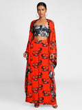 Masaba Gupta Orange Elephant Cape & Pants With Printed Bustier